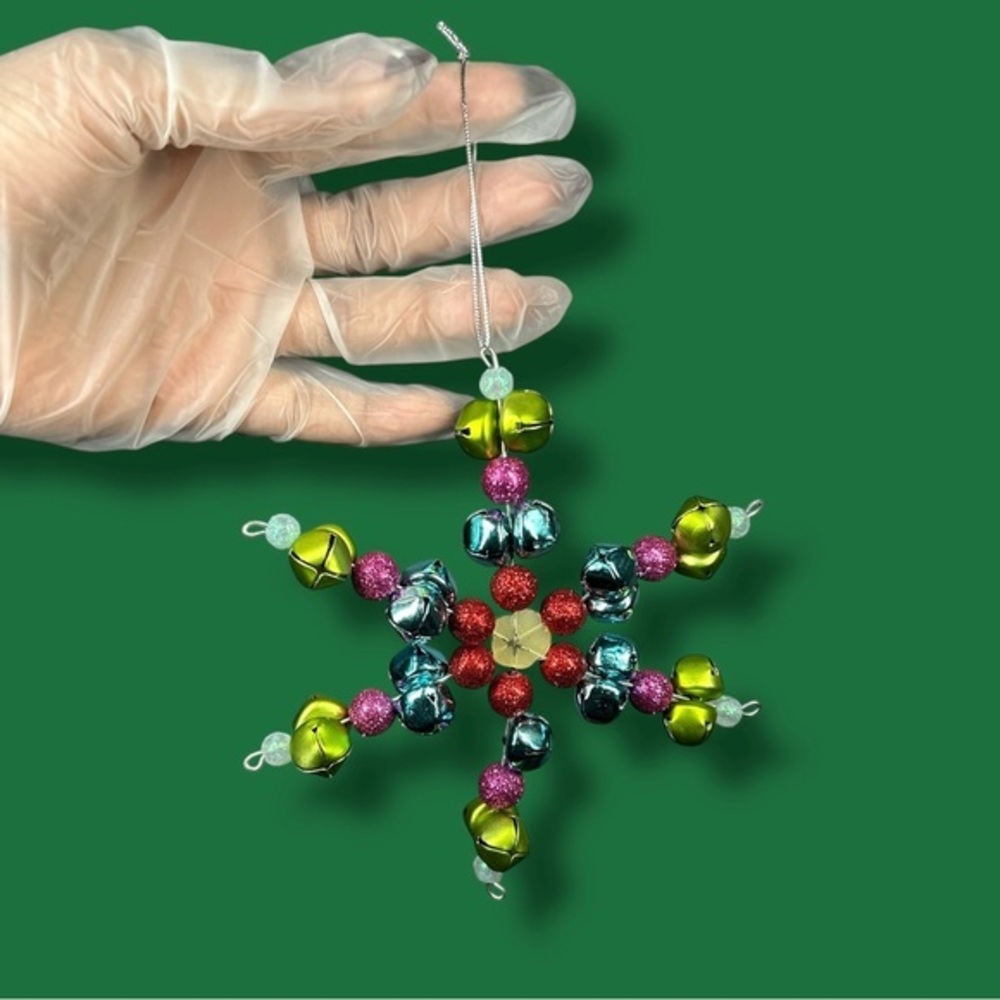 Multicolor Bell Wire Christmas Ornament - “Frosty”